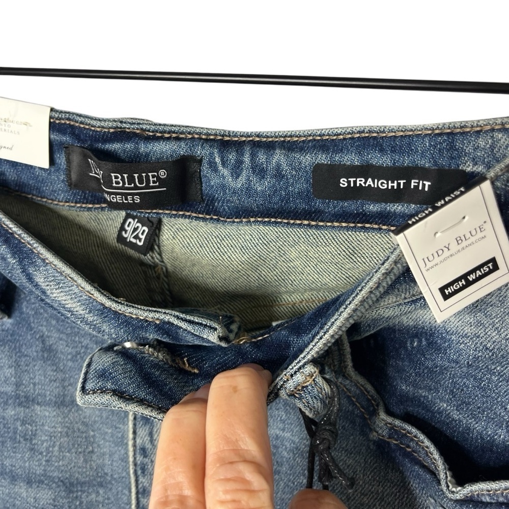 Judy Blue Straight Shooter Jeans Distressed Size 9/29 High Waist - Picture 4 of 7